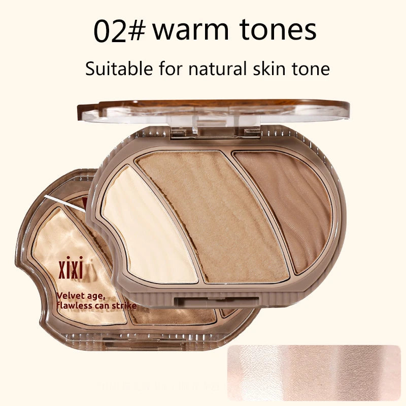 Matte Highlighter Contouring Palette Bronzer Makeup Grey Brown Shading Eye Nose Contour Natural Brighten Face Highlighter Powder