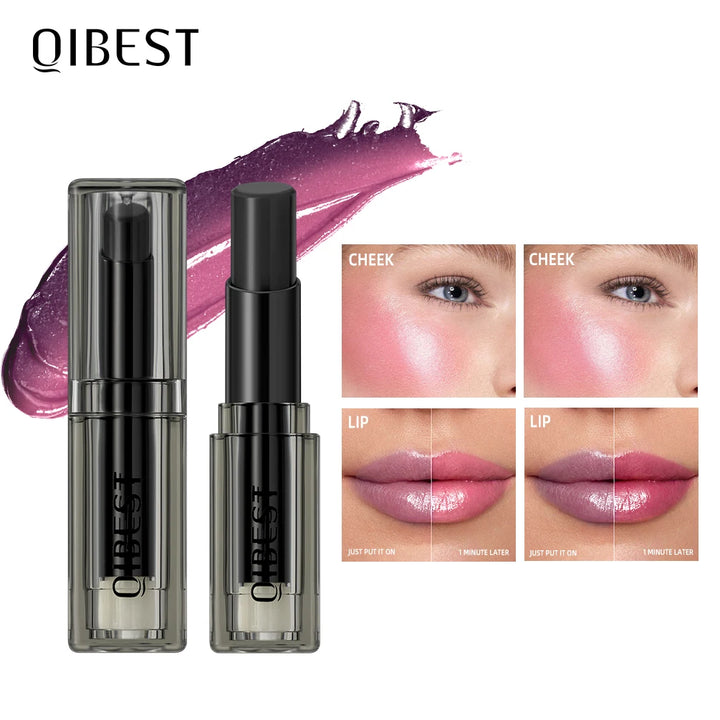 QIBEST Blue Black Lipstick Temperature Color Changing Lip Balm Moisturizing Lasting Ph Change Color Lip Stain Tint Cosmetics