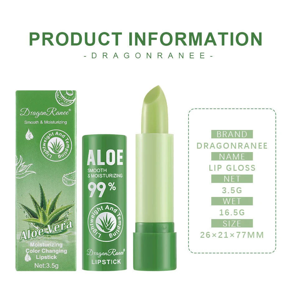 1/12pcs Aloe Lipstick Color-changing Lip Balm Long Lasting Nourish Lips Care Makeup Moisturizing Hydrating Watery Lip Stick