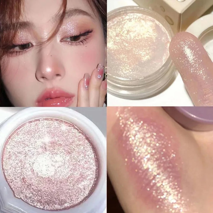Monochrome Glitter Eyeshadow Gold Shining Brighten Eyes Makeup Long Lasting Eye Brightening Makeup Pearlescent Shimmer EyeShadow