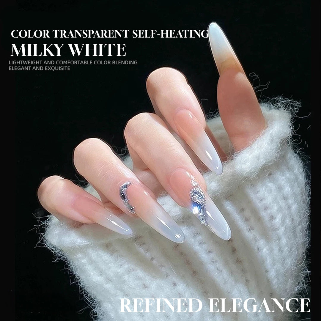 10ml 1-8pcs Milky White Quick Extension Gel Nail Polish Nude Construct Hard Semi Permanent Acrylic Extension Nail Art Varnish