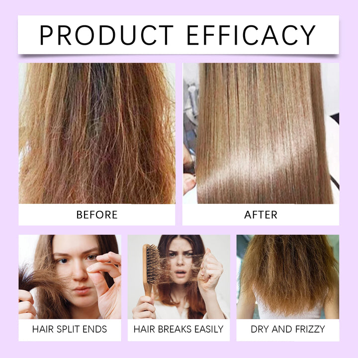 Keratin Purple Hair Mask Deep Conditioning Repair Treatment For Gray Yellowing Hair Anti-Brass Toning Mask Nourish Frizz Control