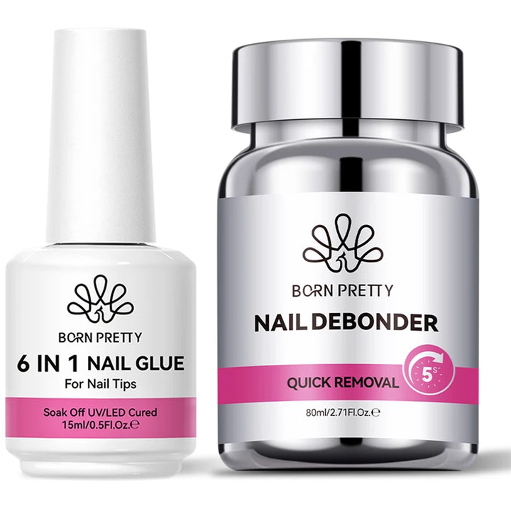 BORN PRETTY 2/3PCS 80ml Nail Debonder Glue Remover Solid Nail Tips Gel USB Hand Light Set for Fake Nail Tips Manicure Nail Tools