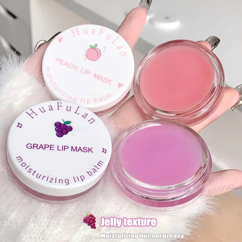 Grape Lip Care Sleep Lip Mask Set Night Repair Moisturizing Anti-cracking Fruit Lip Balm Pink Lip Cream Nourishing Lip Gloss