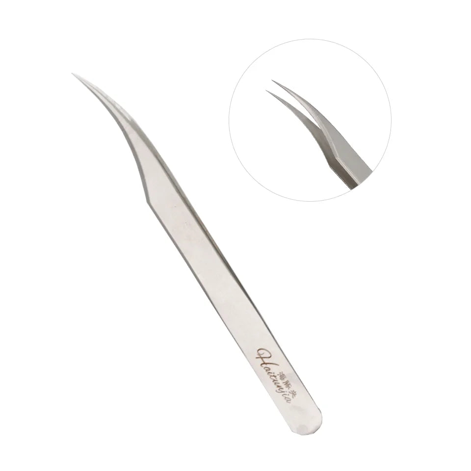 Eyelash Extension Tweezers Stainless Steel Volume Eyelash 3D accurate Clip Fiber Tip High Precision Makeup Tool Curved Tweezers