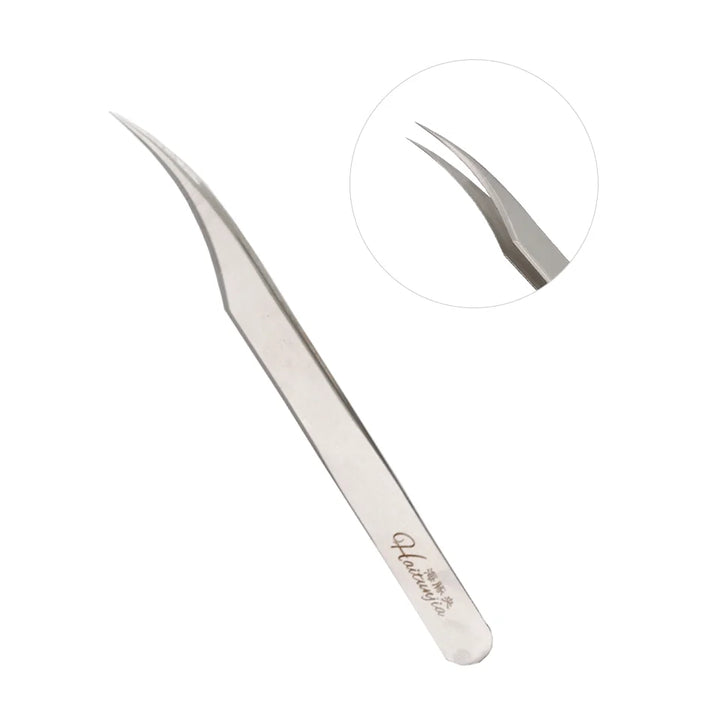 Eyelash Extension Tweezers Stainless Steel Volume Eyelash 3D accurate Clip Fiber Tip High Precision Makeup Tool Curved Tweezers
