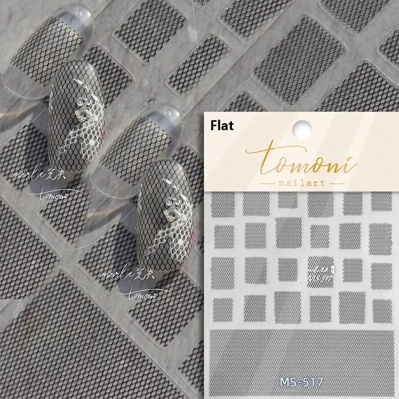 1pcs White 5D Pearl Lace Wave Lines Nail Art Stickers Elegant Exquisite Nail Decoration Decals DIY Self Adhesive Transfer Slider