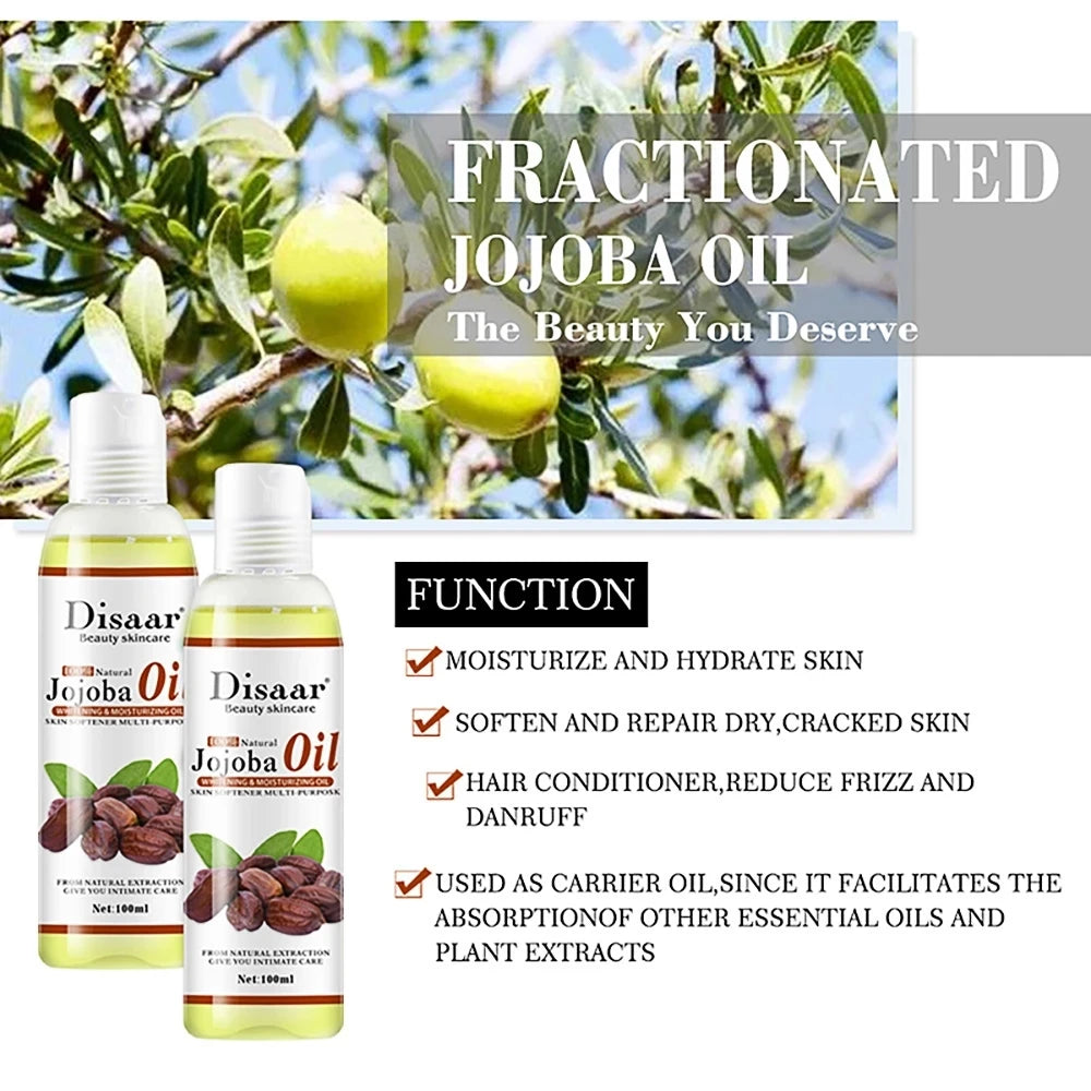 100ml Jojoba Body Oil Essential Oil Pure Natural Plant Oil Moisturizing Spa Scraping Massage Oil Health Care Skin Care Body Care