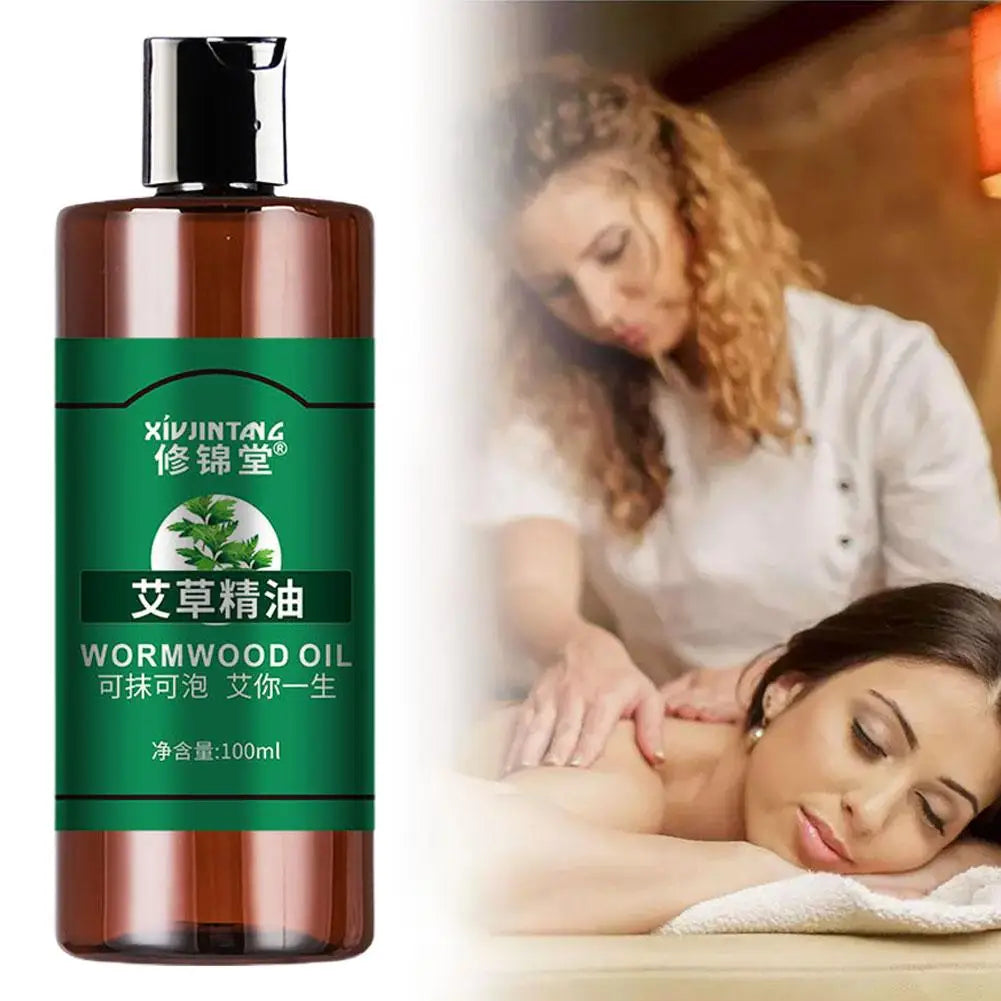 Mugwort Body Massage Oil Body Smooths Skin Massage Oil Relaxing Plant Essential Oil Moisturizing Firming Body Cleansing Essence