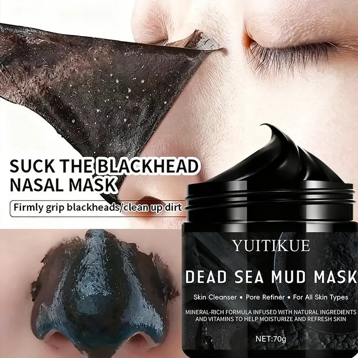 YUITIKUE Bamboo Charcoal Mask 70g - 5-in-1 Blackhead Remover, Deep Cleansing, Pore Minimizing, Oil Control & Skin Purifying