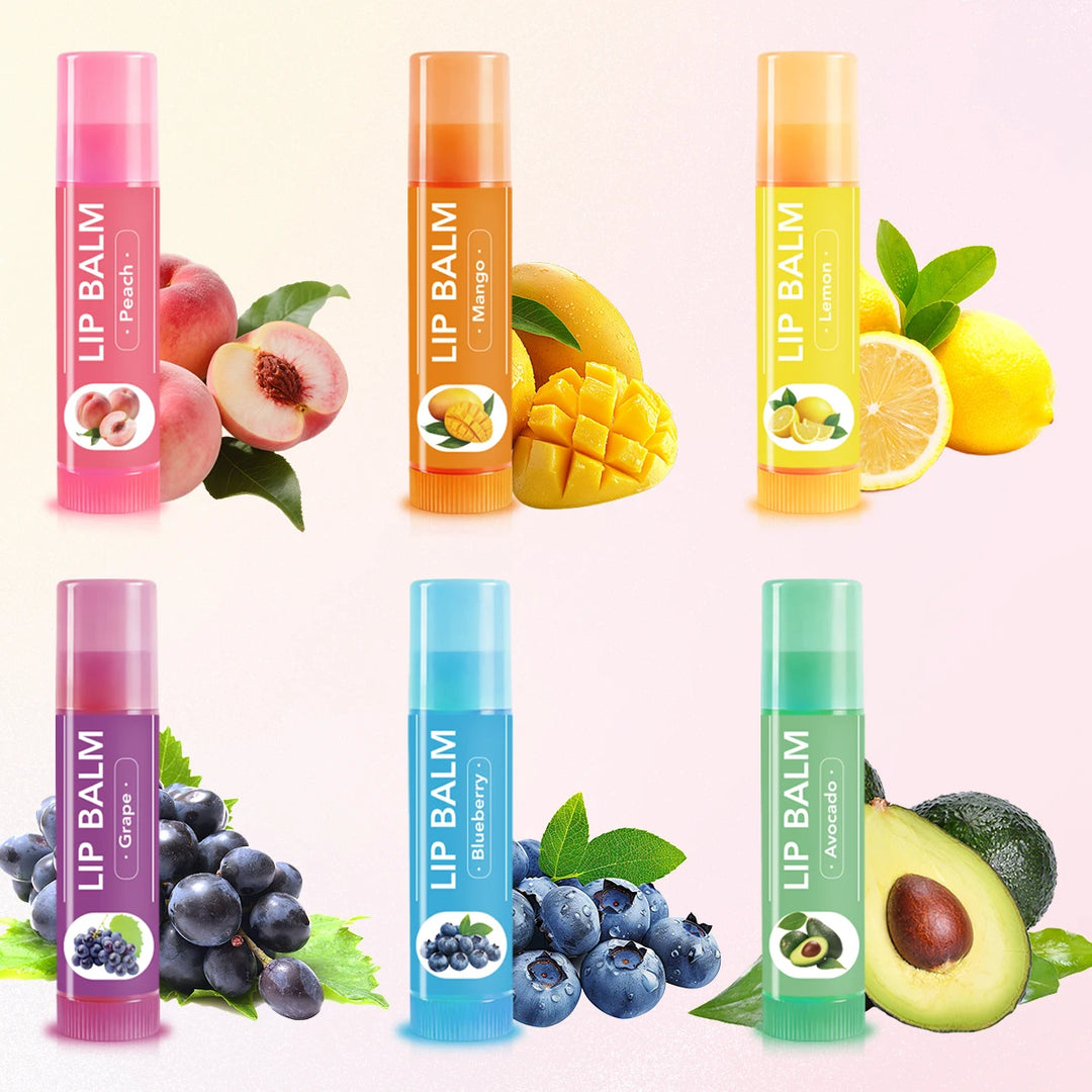 6 Pcs Cute Fruit Lip Balm Set, Christmas Birthday Gifts For Girls Friends