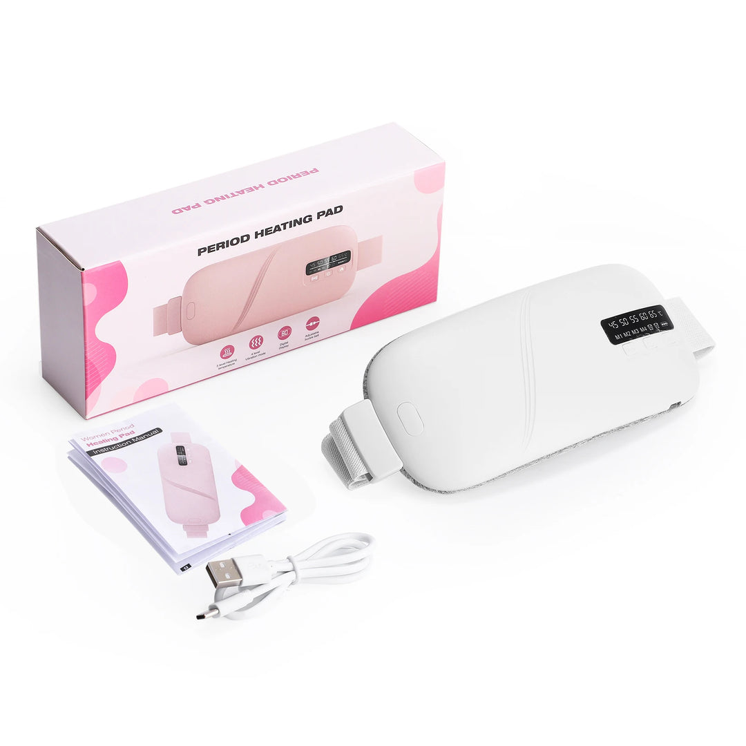 Menstrual Heating Pad Electric Cordless Abdominal Warmer Belt Vibration Massage Portable Period Care For Women Home Office