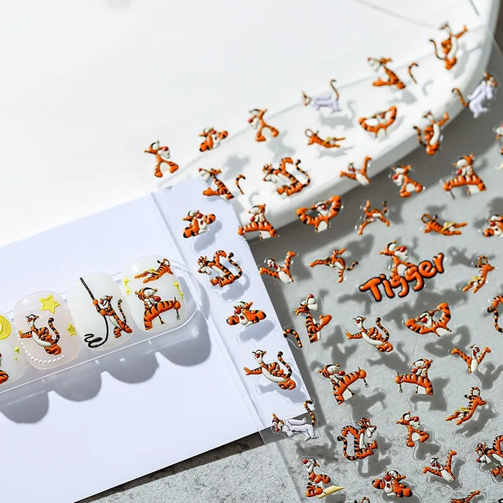 Disney Princess Cartoon 5D Nail Stickers Nail Art Decoration Frozen Snow White Nail Art Stickers Nail Supplies