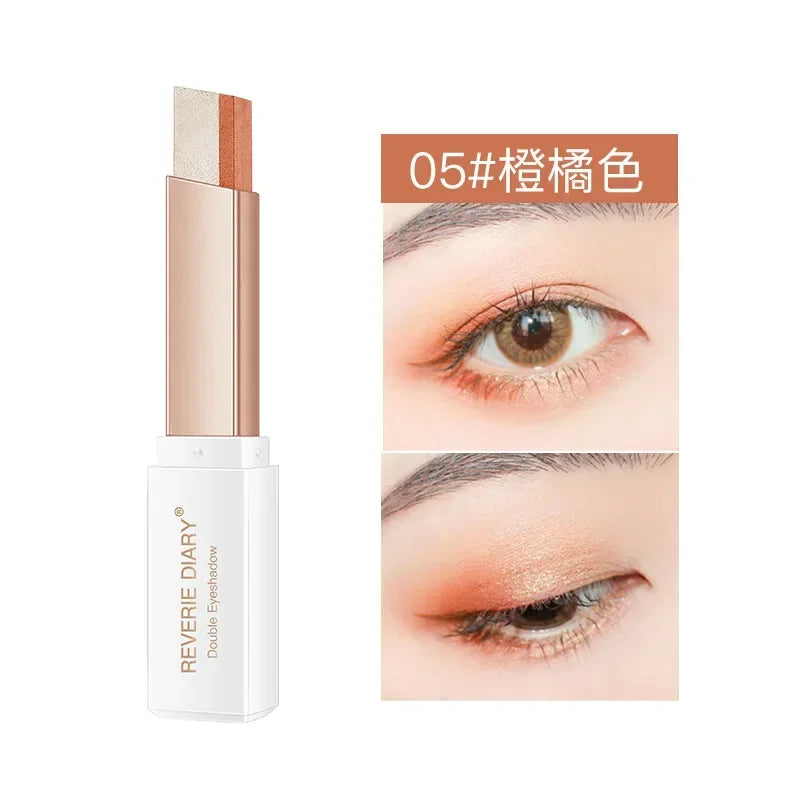 6 Colors Double Color Glitter Eye Shadow Stick Matte Eyeshadow Makeup Waterproof Bicolor Shimmer Cosmetics Beauty Makeup Tools