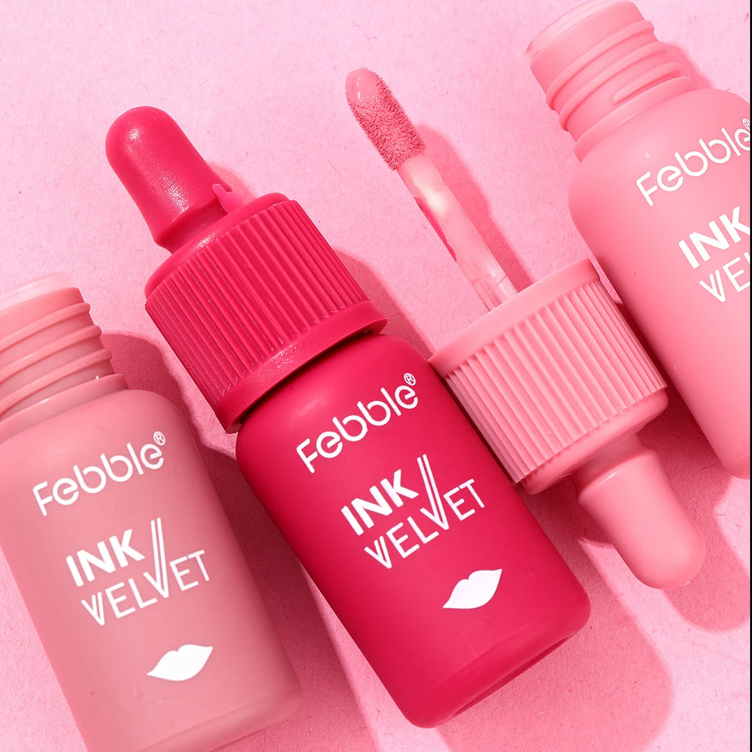 Febble 12 Color Ink Lip Gloss Matte Nude Velvet Liquid Lipstick Multifunctional Long-lasting Lip Cosmetics for Women & Girls