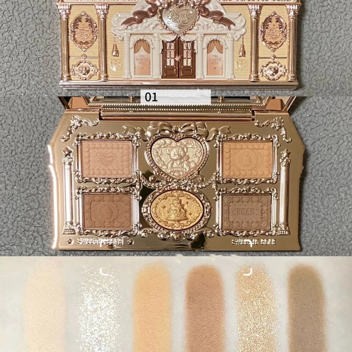 Flower Knows SWEETIE BEAR Highly Pigmented Eye Makeup Palette Eye Shadows Long Lasting Matte Shimmer Finish Cosmetics Gift Kit