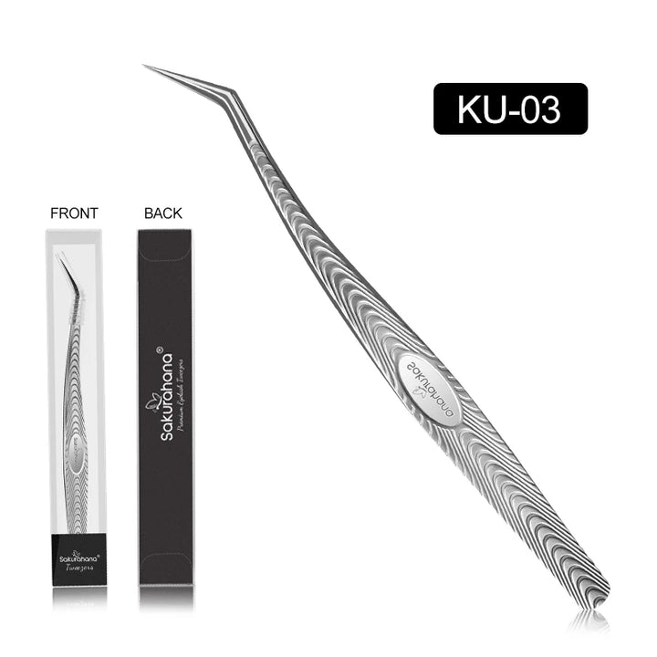 SAKURAHANA Anti-Static Eyelash Tweezers Professional High Precision Volume Extension Stainless Steel Anti-slip Makeup Tool