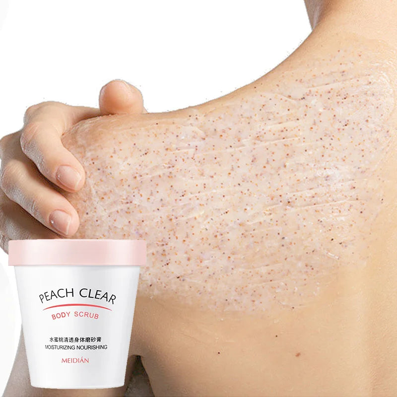 Meidian Peach Extract Body Scrub Moisturizing Cleansing Exfoliating Smooth Texture Natural Nourishing Bath Use Gentle Exfoliatio