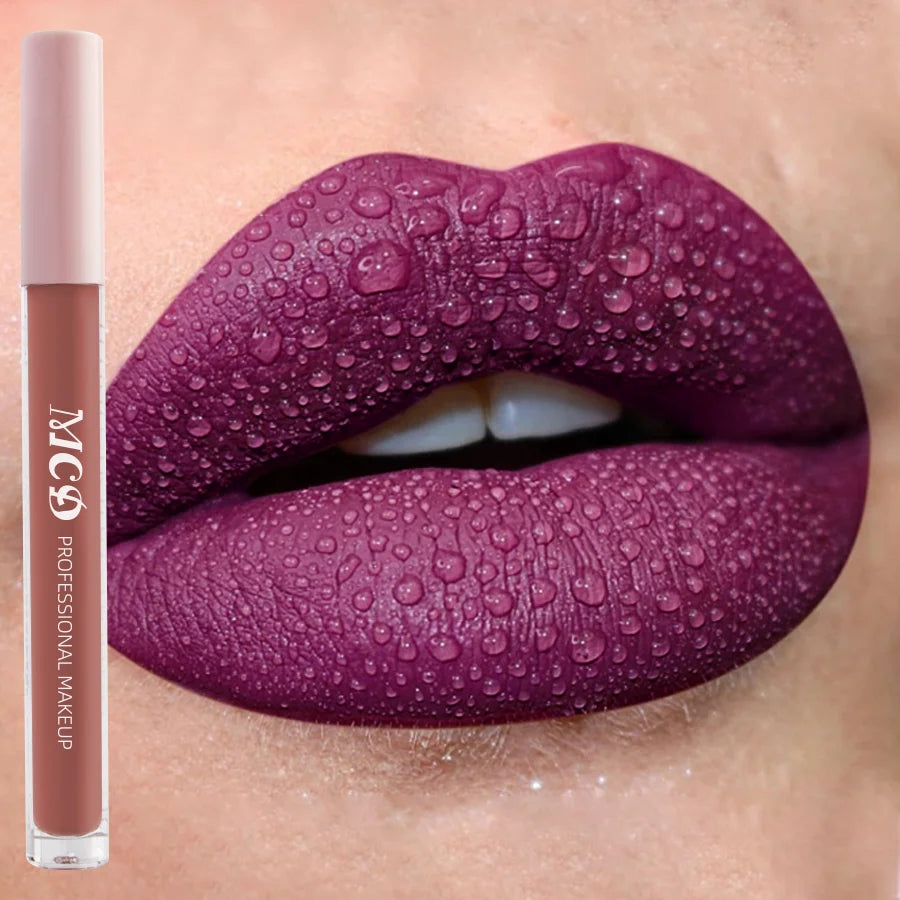 1PC Dark Brown Matte Velvet Lip Gloss Waterproof Liquid Lipstick Nude Brown Lips Korean Makeup for Lip Tint Lip Glaze Cosmetics