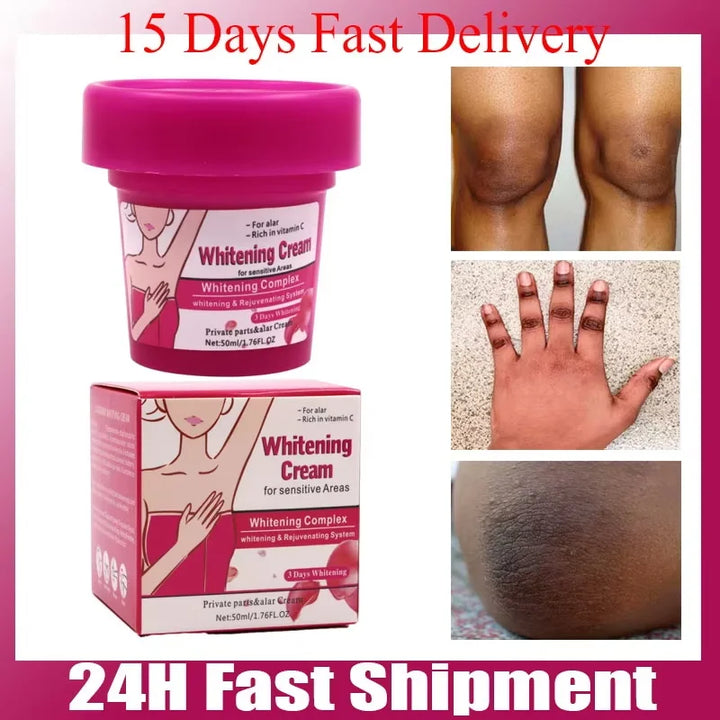 Body Whitening Bleach Cream Brighten Underarm Elbow Knees Joint Removal Intimate Parts Dark Spots Melanin Snow Bleach Cream