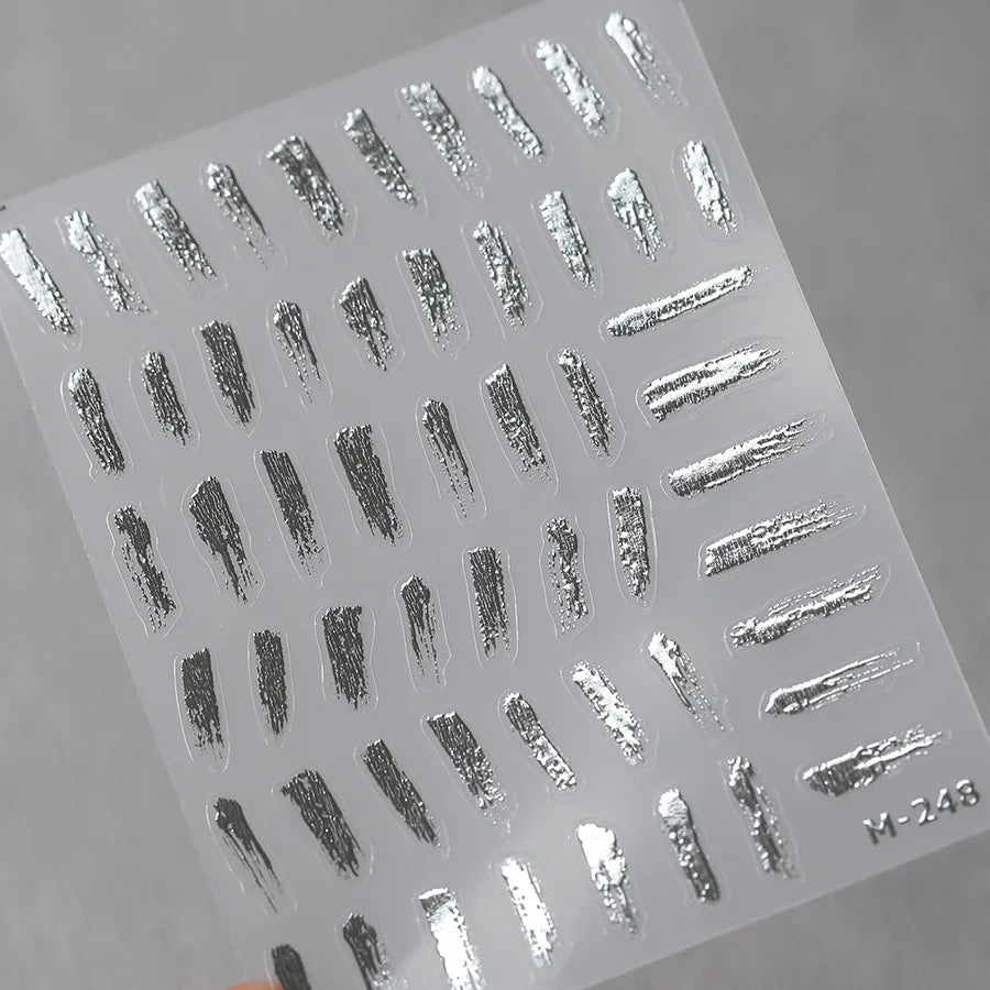 1pcs White 5D Pearl Lace Wave Lines Nail Art Stickers Elegant Exquisite Nail Decoration Decals DIY Self Adhesive Transfer Slider