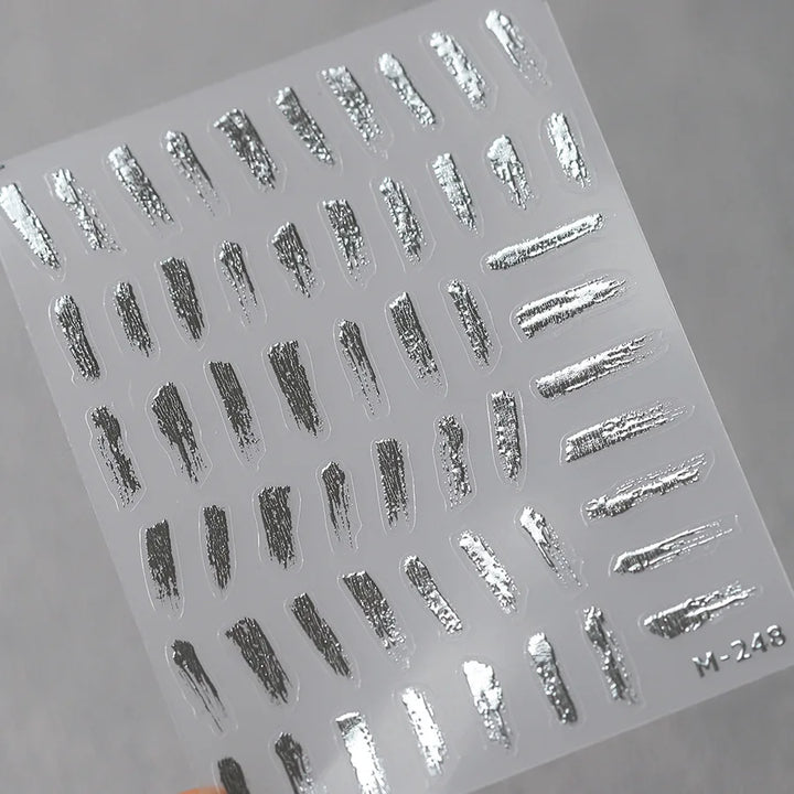 1pcs White 5D Pearl Lace Wave Lines Nail Art Stickers Elegant Exquisite Nail Decoration Decals DIY Self Adhesive Transfer Slider