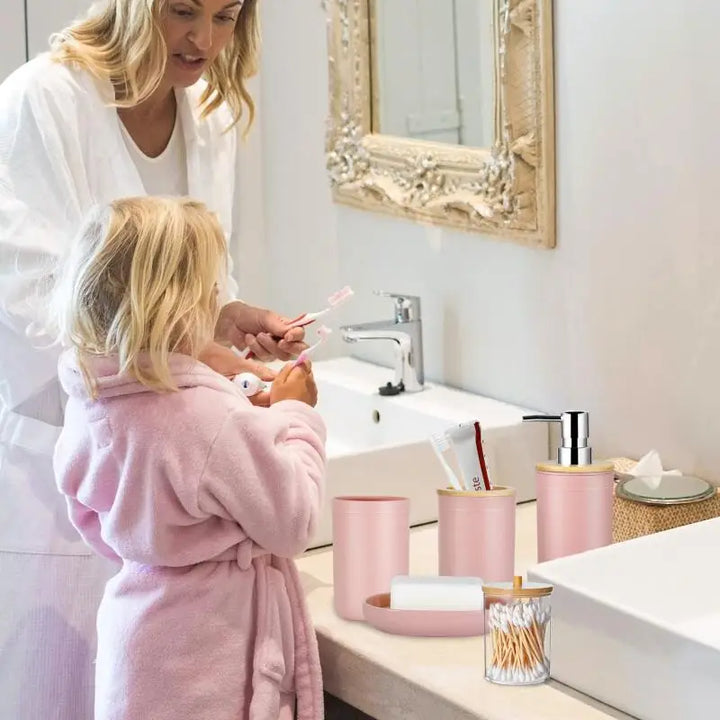 5 pcs/ 9 PCS Bathroom Accessories Set,   with Trash Can, Soap Dispenser and Toothbrush Holder