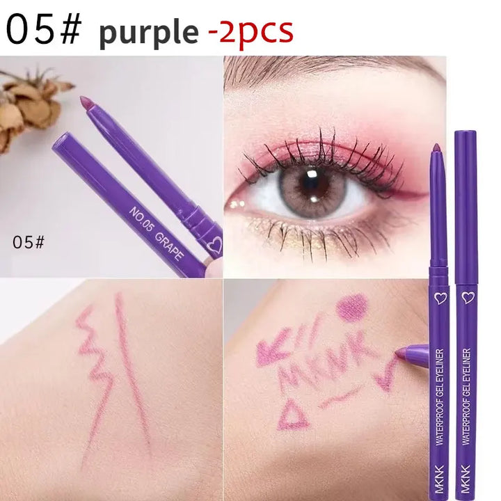 5 Colors Eyeliner Pencil Waterproof Long-lasting Blue Black Brown Easy Wearing Eyeliner Pen