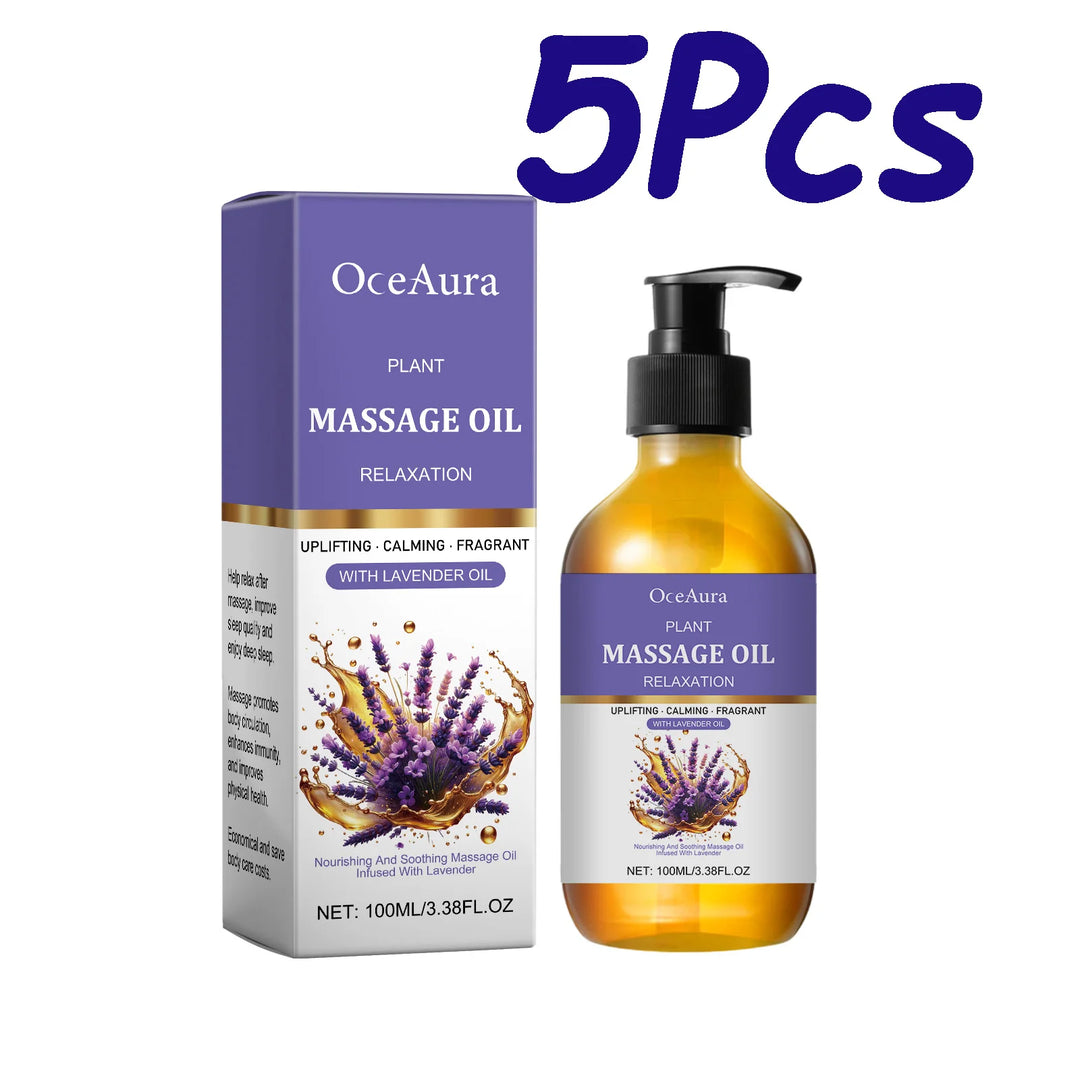 Lavender Essential Oil Moisturizing Body Skin Smoothing Soft Stress Relief Muscle Sore Help Sleep Spa Relaxing Massage Oil