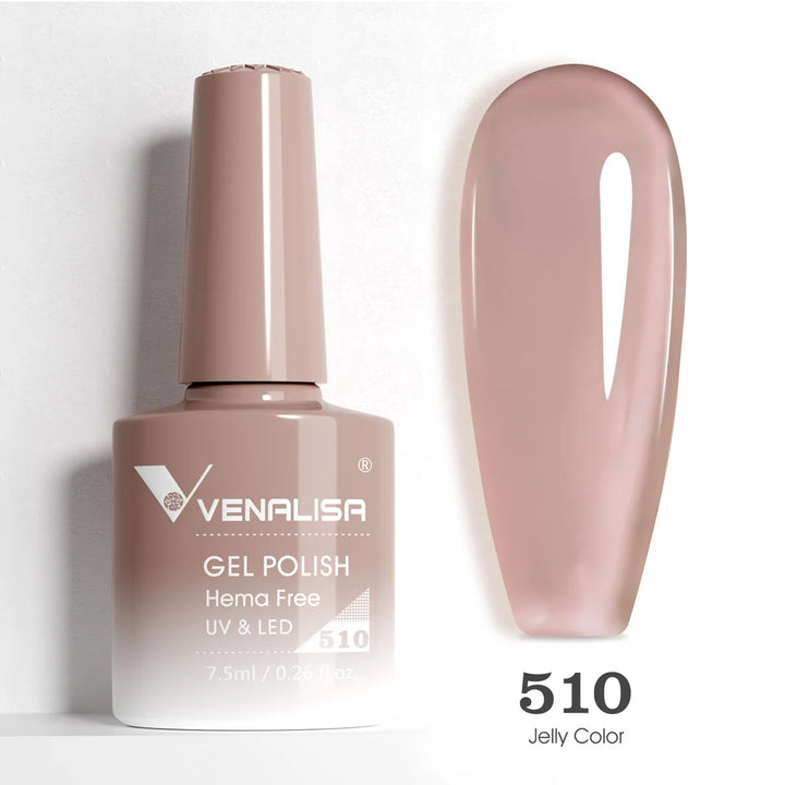 Venalisa HEMA TPO FREE Nail Gel Polish Glitter Gorgeous Full Coverage Soak Off UV LED French Nail Jelly Pink Nude Collection