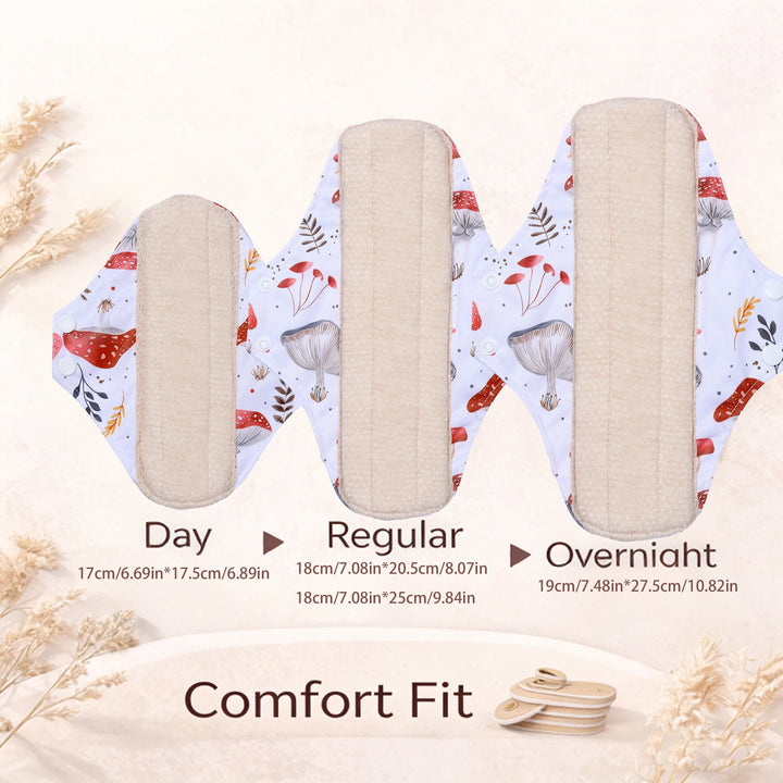 New Colourful Cotton Sanitary Pads Set Washable Menstrual Pads Reusable Nursing Pad Ladies Bratehable Cloth Menstruation Gift