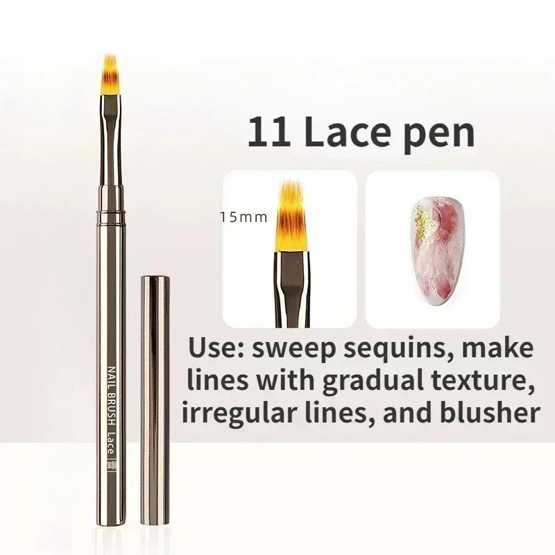 Nails Art Liner Brushes Elongated Lines Striping Drawing Painting  6/9/12/15/18/25mm Nail Design Pen Professional Manicure Tool