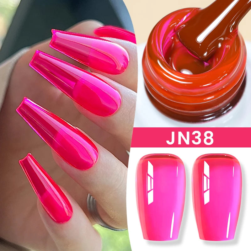 BORN PRETTY 10ml Translucent Jelly Nude Gel Nail Polish Colorful  Varnish Semi Permanent UV LED Nail Art  Manicure Gel