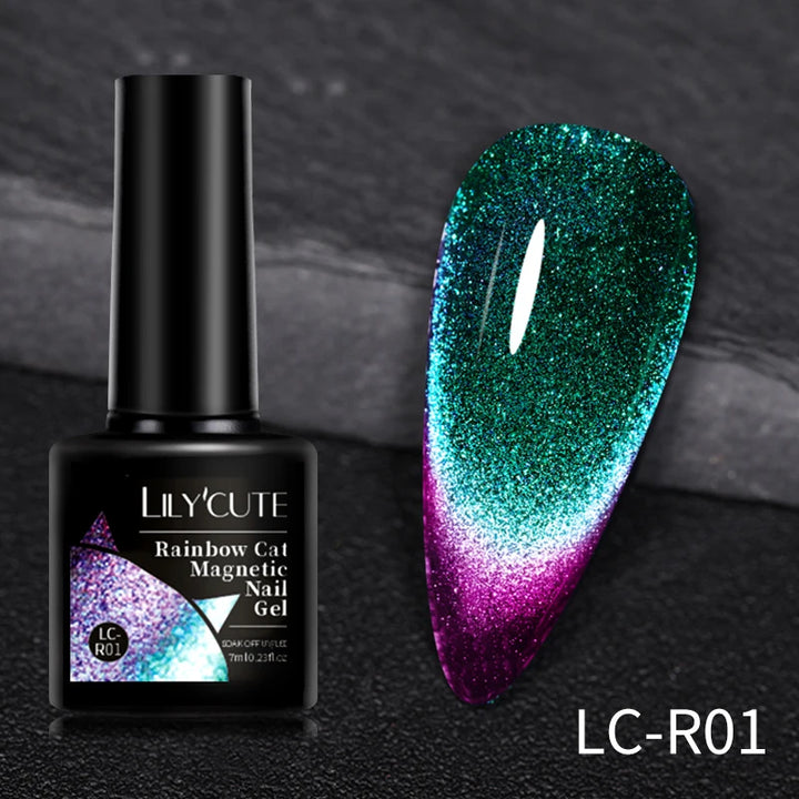 LILYCUTE 7ml 9D Cat Magnetic Gel Nail Polish Iridescent Magnet Semi Permanent Soak Off UV LED Manicure For Nail Art Gel Varnish