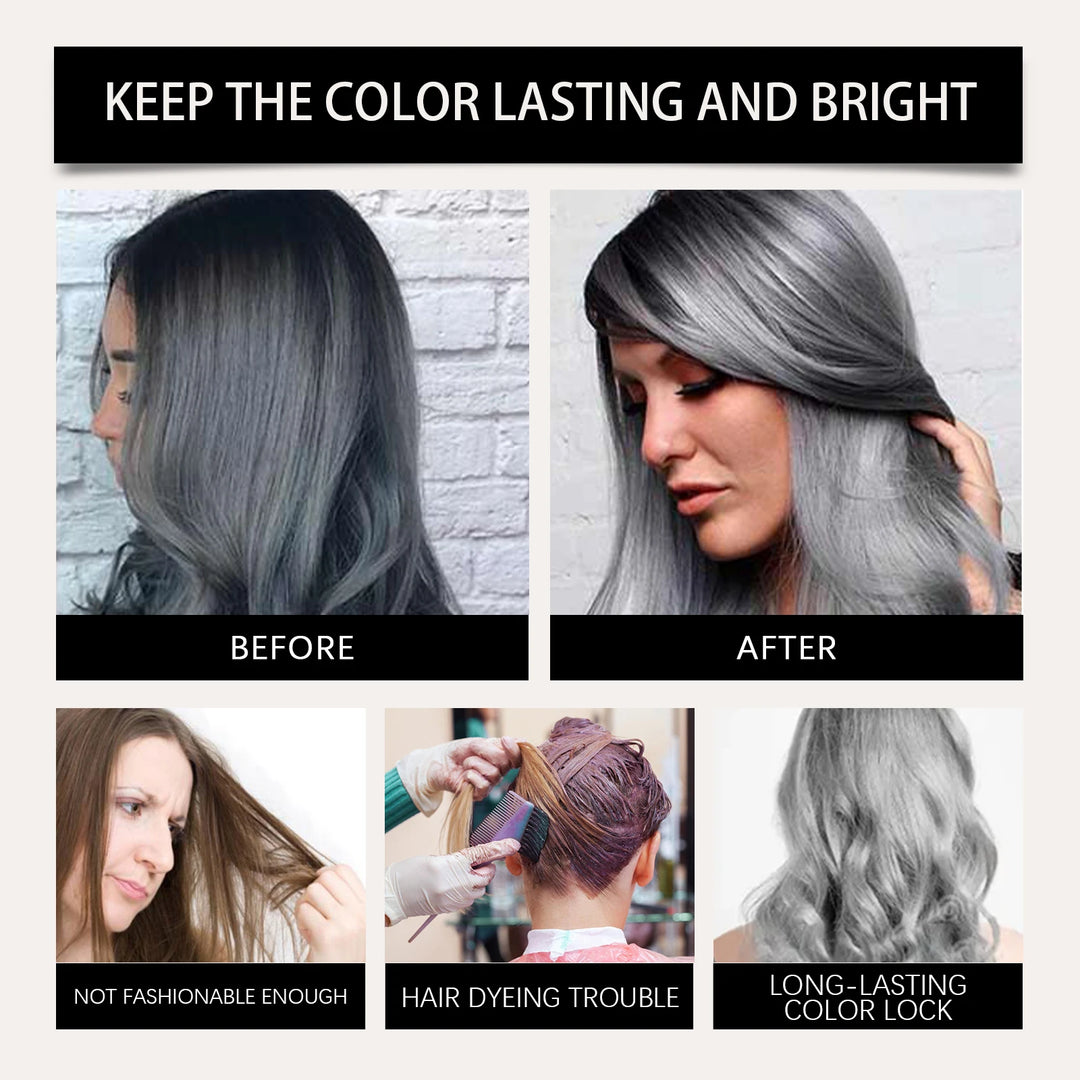 Silver Grey Temporary Hair Color Spray for Covering Grey Hair Instantly Non-Damaging Nourishing Formula Fashion Look Men Women