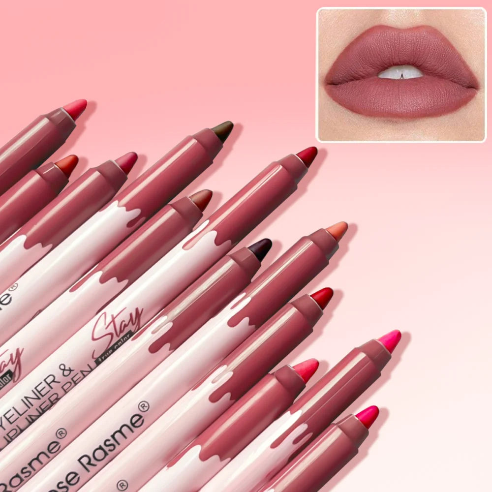 12 Colors Lip Liner Set, Matte Dewy Finish Long Lasting Waterproof Smudge Proof Lip Liner Set, Makeup Gift Box