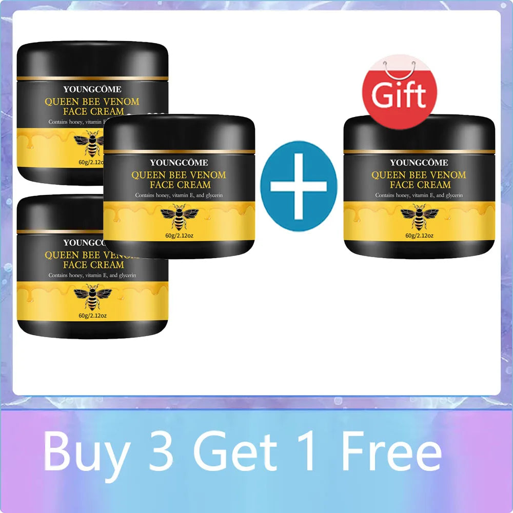 Queen Bee Venom Anti-Aging Face Cream - Collagen Boost & Deep Hydration, Wrinkle Reduction, Day/Night Moisturizer for All Skin