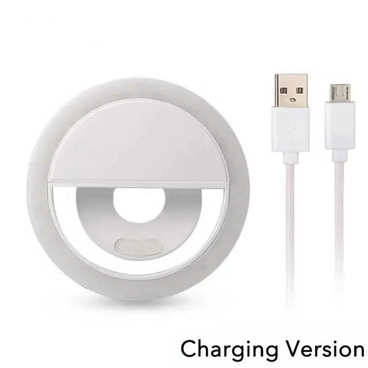 1pc USB Charge Cable LED Selfie Ring Light Adjustable Brightness Phone Camera Fill Light for iPhone Samsung Xiaomi Huawei