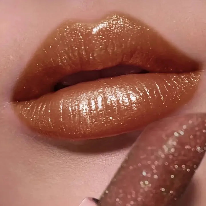Shimmer Pearlescent Lipstick Long Lasting Waterproof, Moisturizing Plumping Lip Color for Sexy Glamorous Makeup