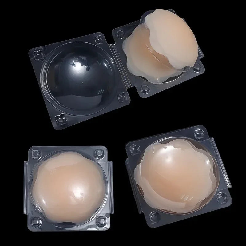 Round Ventilate Silicon Chest Cover Reusable Women Breast Petals Lift Nipple Cover Lift Tape Bra Pads Invisible Bra Chest Paste