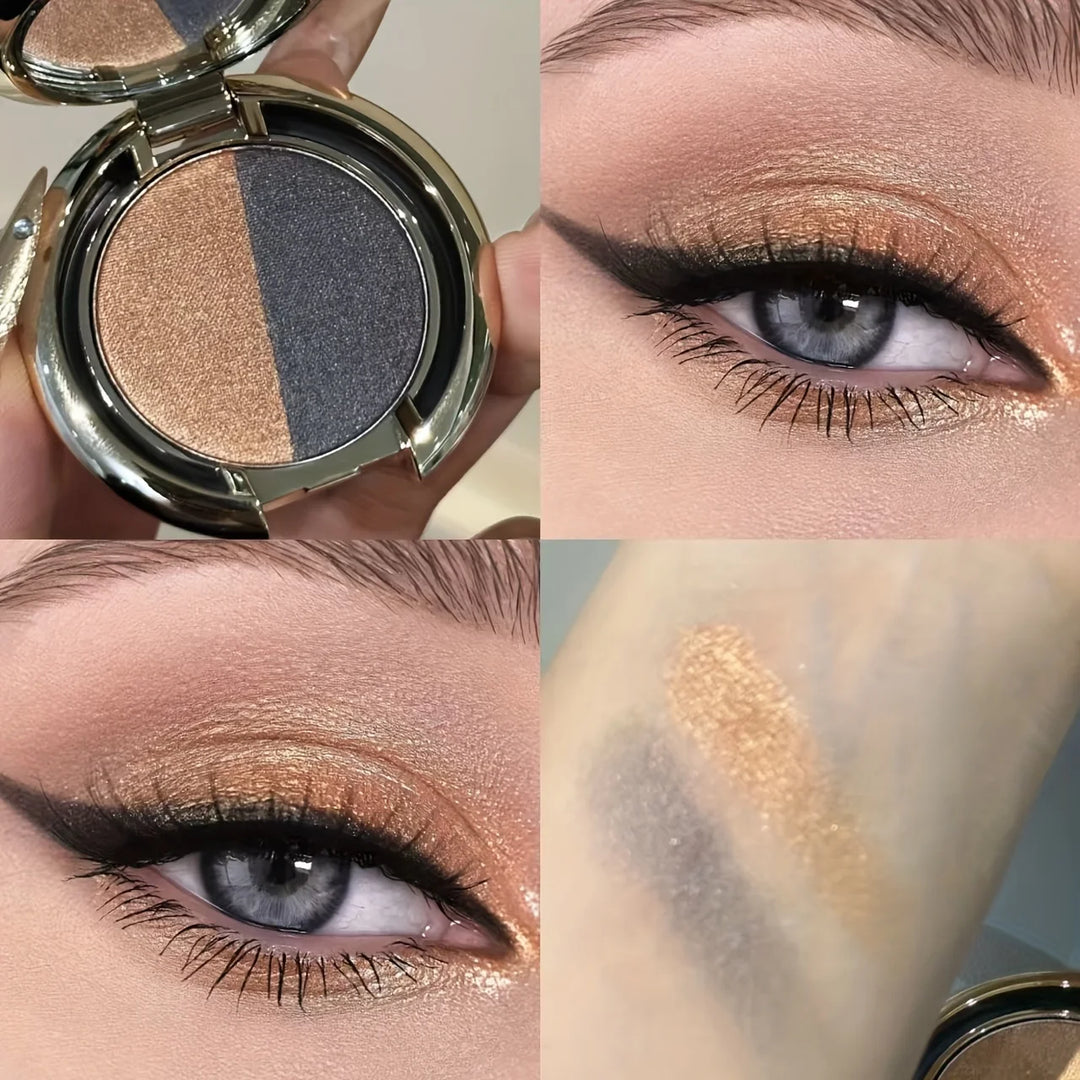 Herorange Two Tone Eyeshadow Smooth Matte Shimmer High Gloss Daily Party Festival Makeup Christmas Gift