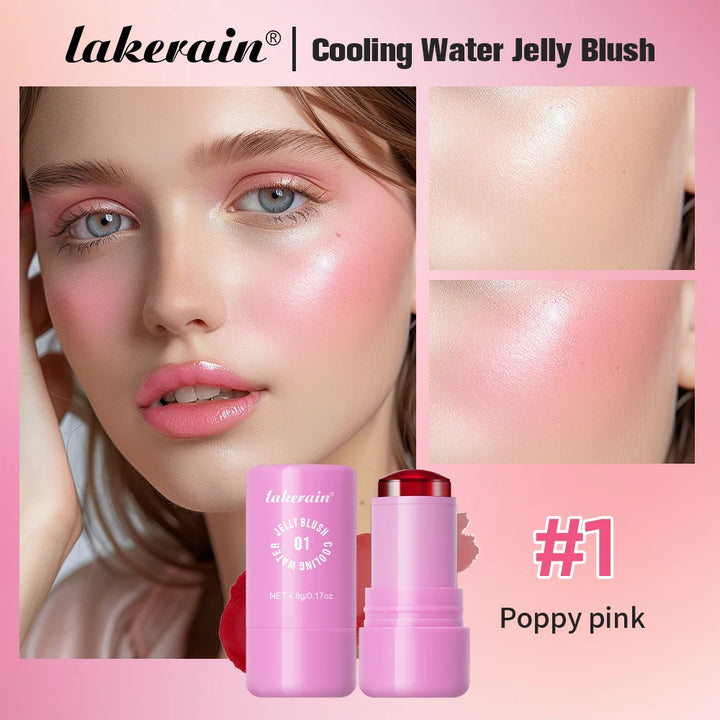 Original Cooling Water Jelly Blush Stick Blush Tinted Cosmetics Tint Stick Watercolor Multi-Use Matte Blush Makeup For Women