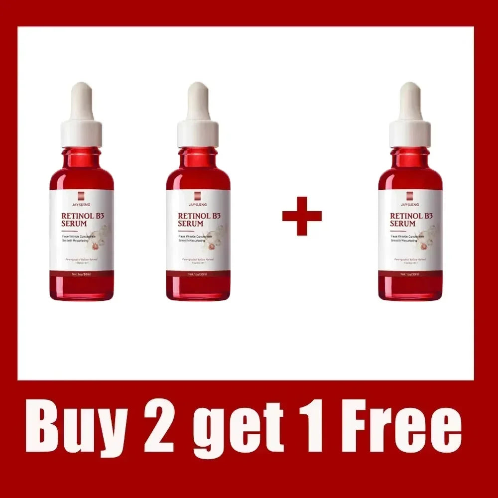 Jaysuing Anti-Aging Retinol B3 Facial Serum Reduce Wrinkle Remove Wrinkle Fine Lines Around Eyes Neck Wrinkle Skin Care Produce