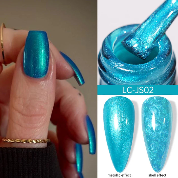 LILYCUTE 7ML Auroras Thermal Gel Nail Polish Nude Dark Purple Glitter Gradient Temperature Color Changing Nail Art Gel Varnishes