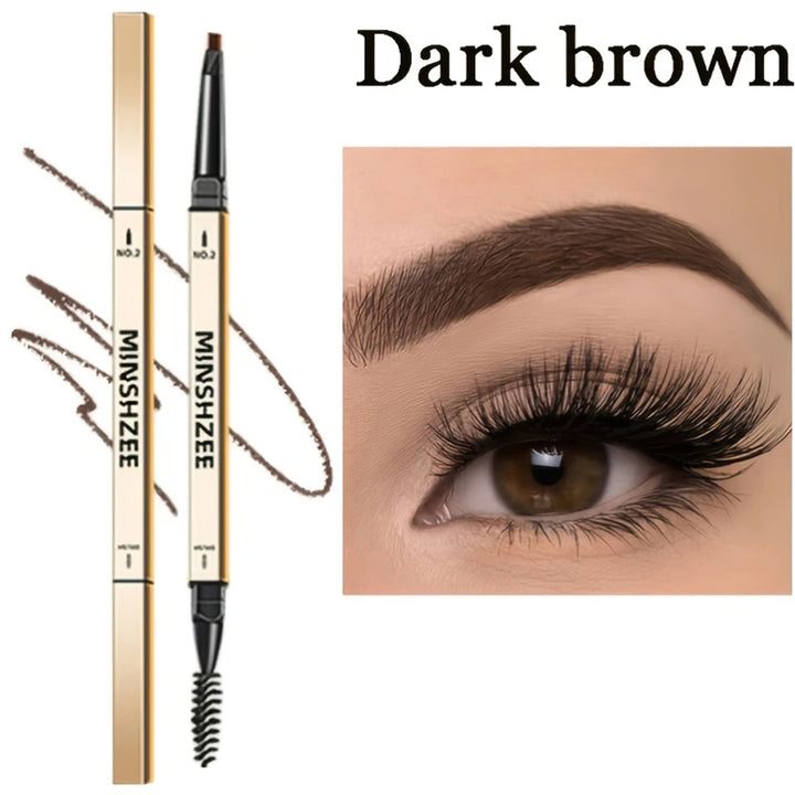 Waterproof Matte Eyebrow Pen Makeup Double Head Lasting Brown Non-Smudged Eye Brow Pencil Tint with Brush Cosmetics