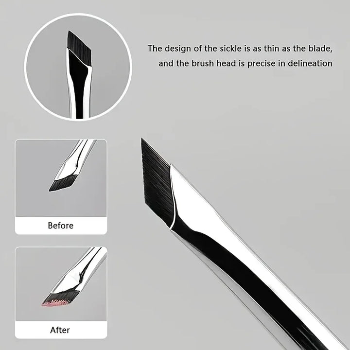 7 combination precision detail makeup brushes, eyeliner and eyebrow brush sets, with ultra-thin eyebrow and lower eyelid brushes
