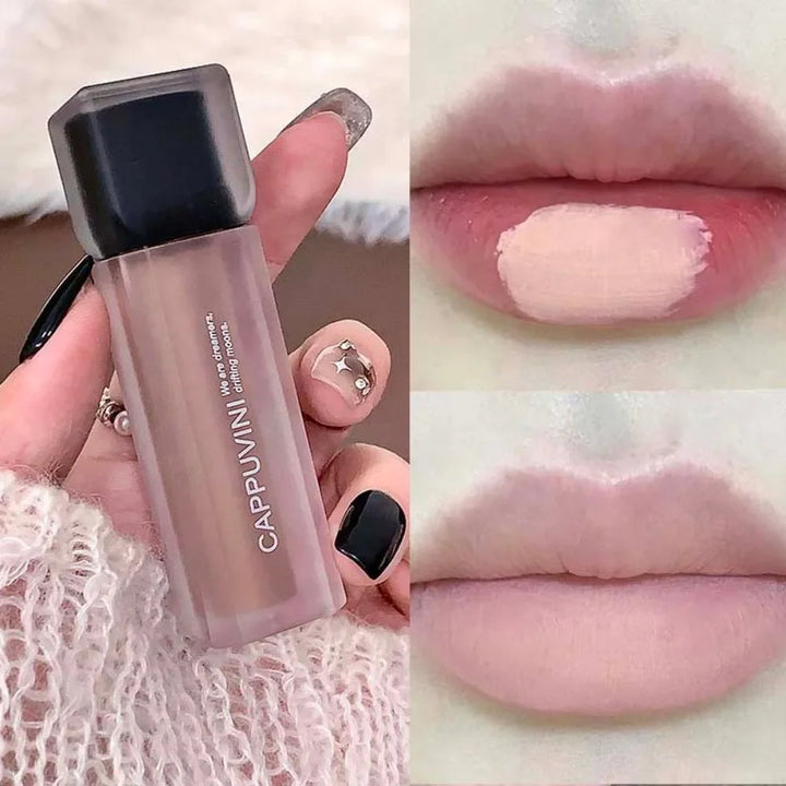 Punk Black Gothic Lip Gloss Matte Dark Brown Lipstick Nude Lip Tint Waterproof Velvet Liquid Lipstick Lip Satin Korean Cosmetics