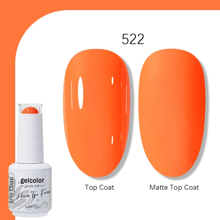 Arte Clavo Solid Color Gel Nail Polish 15ml Soak Off UV LED Gel Semi-Permanent Glitter Polish For Manicure Nail Art Salon Gel