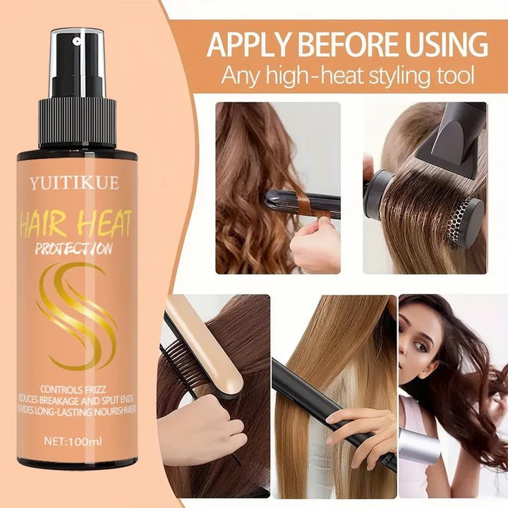 Silky Hair Spray Silk Care Heat Protection Spray, a heat styling product that can polish, smooth, and manage curly hair.
