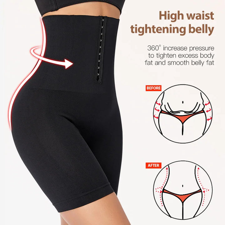 New Women Firm Tummy Control with Hook Butt Lifter Shapewear Panties High Waist Trainer Body Shaper Shorts Female Slimming fajas